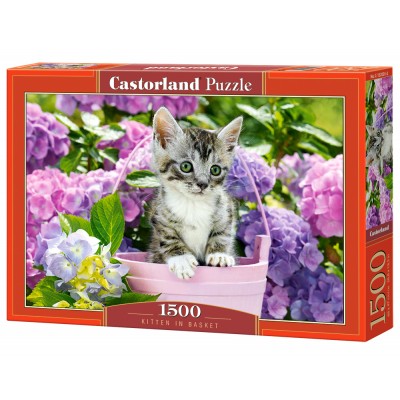 Puzzle Castorland-152001 Kätzchen im Korb