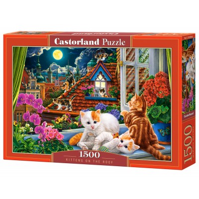 Puzzle Castorland-152056 Kätzchen auf dem Dach