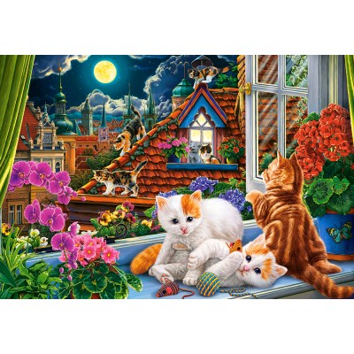 Puzzle Castorland-152056 Kittens on the Roof