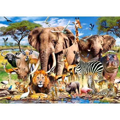 Puzzle Castorland-222155 Animaux de la Savanne