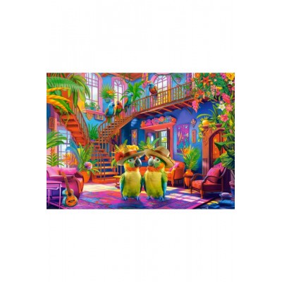 Puzzle Castorland-222308 Perroquets au Paradis