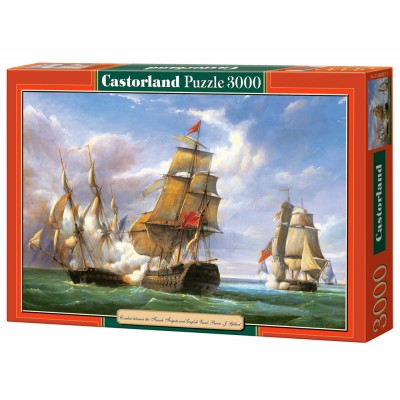 Castorland-300037 Jigsaw Puzzle - 3000 Pieces - Vessels at the Trafalgar Battle