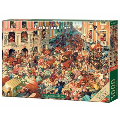 Puzzle Castorland-300648 Art Collection - Bull Run in Pampeluna