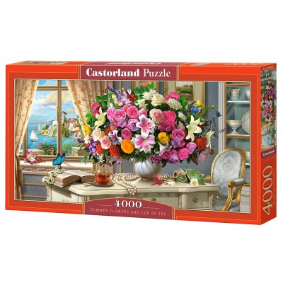 Puzzle Castorland-400263 Summer Flowers and Cup of Tea