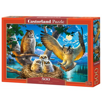 Puzzle Castorland-53322 Famille d'Hiboux