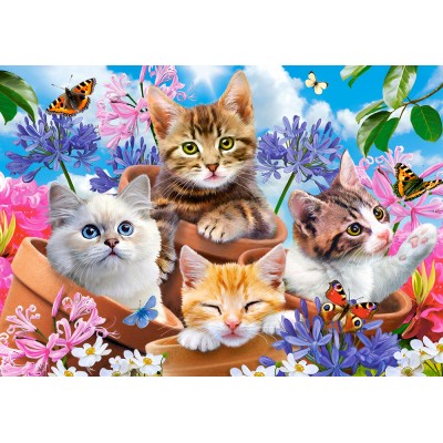 Puzzle Castorland-53513 Kätzchen mit Blumen