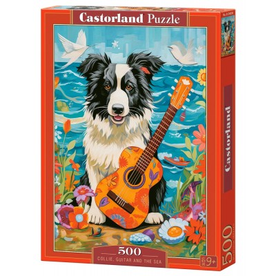 Puzzle Castorland-54008 Chien, Guitare et Mer