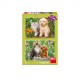 2 Puzzles -  Hund und Katze im Garten