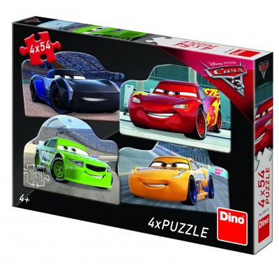 Dino-33317 4 Puzzles - Cars