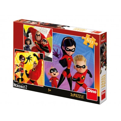 Dino-33531 3 Puzzles - The Incredibles II