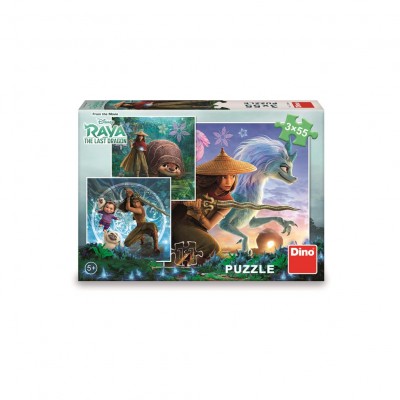 Dino-33534 3 Puzzles - Raya und Freunde