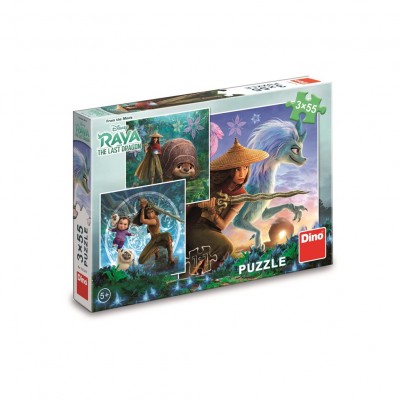 Dino-33534 3 Puzzles - Raya und Freunde