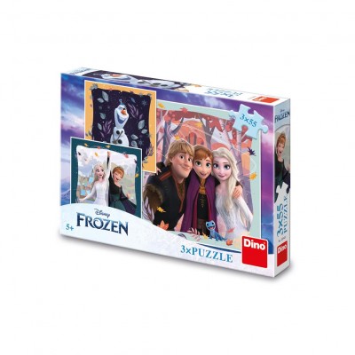 Dino-33542 3 Puzzles - Frozen: Happy Autumn