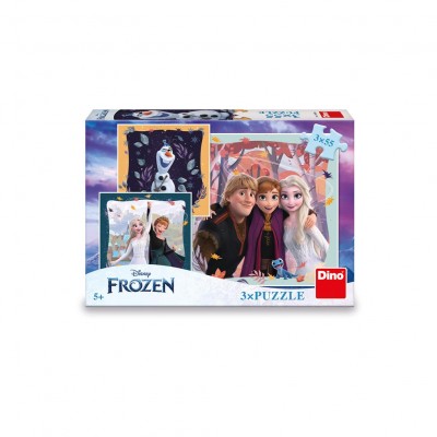 Dino-33542 3 Puzzles - Frozen: Happy Autumn