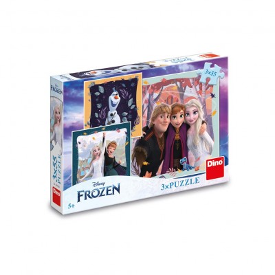 Dino-33542 3 Puzzles - Frozen: Happy Autumn
