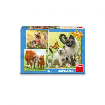 Dino-33544 3 Puzzles - Family