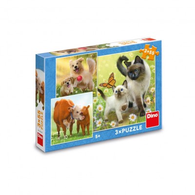 Dino-33544 3 Puzzles - Family