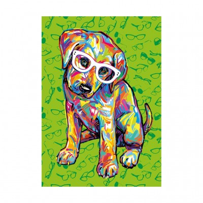 Puzzle Dino-47220 XXL Teile - Puppy with Glasses