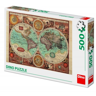 Puzzle Dino-50230 Antike Weltkarte, 1626