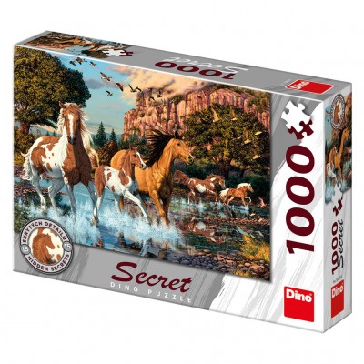 Dino-53264 Secret Puzzle - Pferde