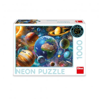 Dino-54134 Neon-Puzzle - Planeten