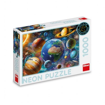 Dino-54134 Neon-Puzzle - Planeten