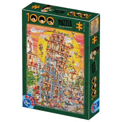 Puzzle Dtoys-61218 Cartoon Collection: Der schiefe Turm von Pisa, Italien