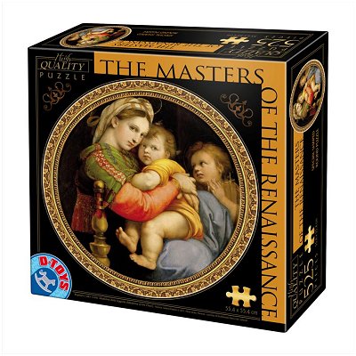 Dtoys-69771 Jigsaw Puzzle - 525 Pieces - Round - Masters of the Renaissance - Raphael : Madonna della Seggiola