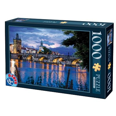 Puzzle DToys-70500 Paysages nocturnes - République Tchèque : Prague