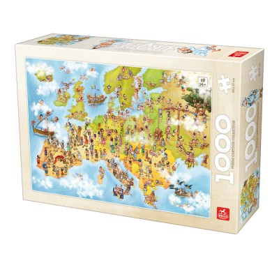 Puzzle Dtoys-76120 Cartoon Collection - Carte de l'Europe