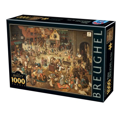 Puzzle Dtoys-76885 Pieter Brueghel the Elder - The Fight Between Carnival and Lent