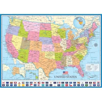 Puzzle Eurographics-6000-0788 Carte des Etats-Unis
