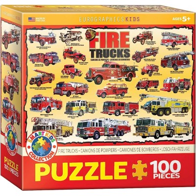 Puzzle Eurographics-6100-0239 Camions de Pompier Américains
