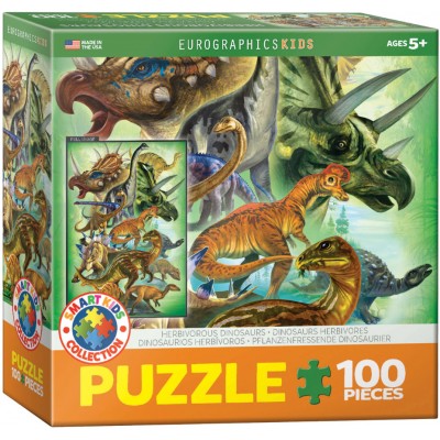 Puzzle Eurographics-6100-0360 XXL Teile - Herbivorous Dinosaurs