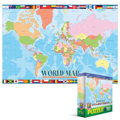 Puzzle Eurographics-6100-1271 Carte du monde