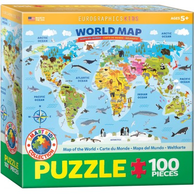 Puzzle Eurographics-6100-5554 XXL Teile - Map of the World
