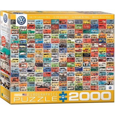 Puzzle Eurographics-8220-0783 Volkswagon Groovy Bus Collage