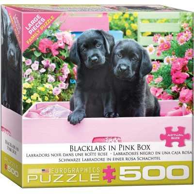 Puzzle Eurographics-8500-5462 XXL Teile - Black Labs in Pink Box