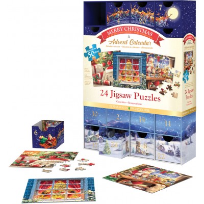 Eurographics-8924-5735 Adventskalender - Frohe Weihnachten - 24 Puzzles