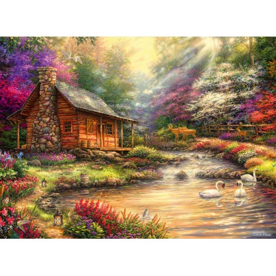 Puzzle Grafika-02996-P Chuck Pinson - Brookside Retreat