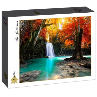 Puzzle Grafika-F-30049 Deep Forest Waterfall