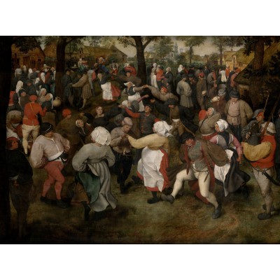 Puzzle Grafika-F-30179 Brueghel Pieter: Der Tanz der Bauern im Freien, 1566