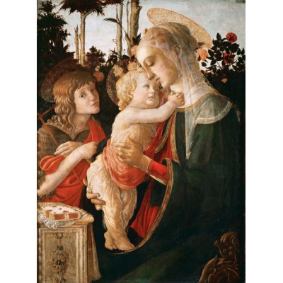 Puzzle Grafika-F-30336 Sandro Botticelli: Virgin and Child with Young St John the Baptist, 1470-1475