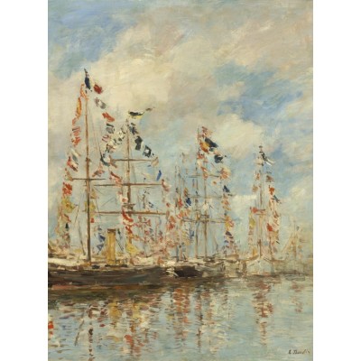 Puzzle Grafika-F-30435 Eugène Boudin - Bassin de Yacht à Trouville, Deauville, 1895/1896