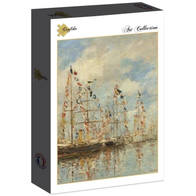 Puzzle Grafika-F-30435 Eugène Boudin - Bassin de Yacht à Trouville, Deauville, 1895/1896