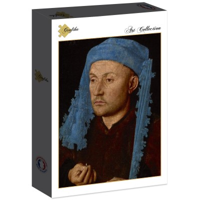 Puzzle Grafika-F-30473 Jan van Eyck - Portrait of a Man with a Blue Chaperon, 1430-33