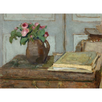 Puzzle Grafika-F-30499 Edouard Vuillard : La palette de l'Artiste et un Vase avec des Roses, 1898