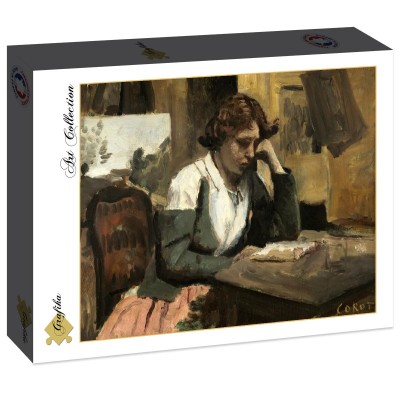 Puzzle Grafika-F-30546 Jean-Baptiste-Camille Corot : Lecture de Jeune Fille, 1868