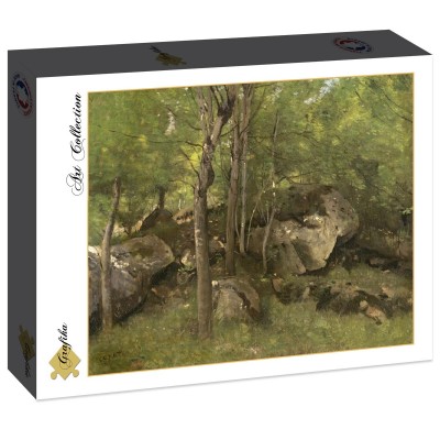 Puzzle Grafika-F-30550 Jean-Baptiste-Camille Corot: Rocks in the Forest of Fontainebleau, 1860-1865