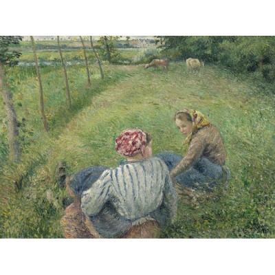 Puzzle Grafika-F-30572 Camille Pissarro: Young Peasant Girls Resting in the Fields near Pontoise, 1882